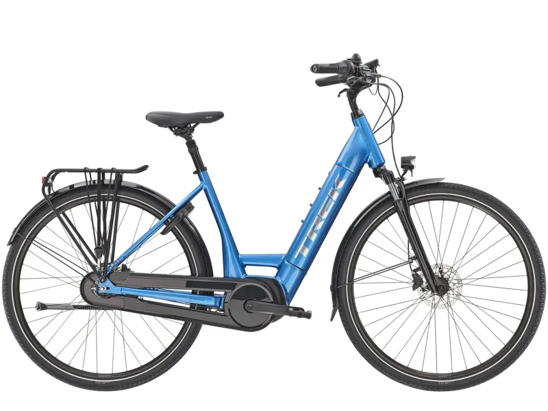 Trek District+ 6 Lowstep 400Wh Women's Electric Hybrid Bike - Blue